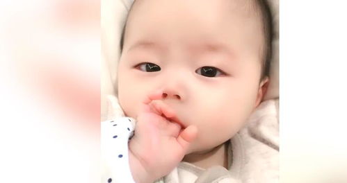 麗 生了一個小萌寶可愛極了,網友 吮吸自己小手指的模樣太可了