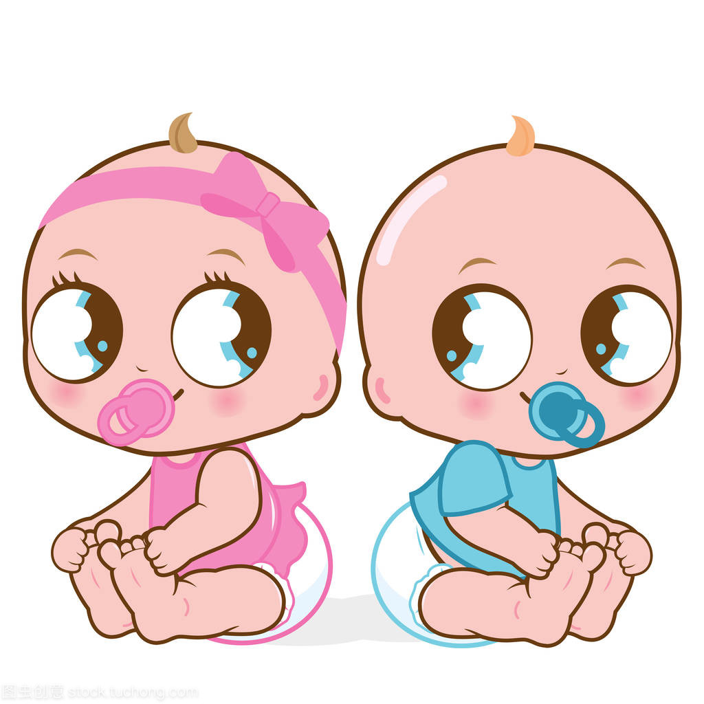 可愛的小寶貝女孩和男孩